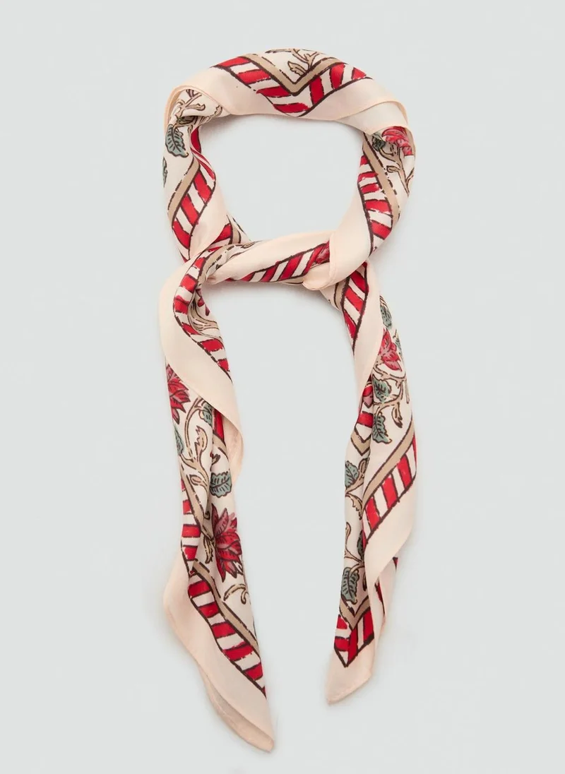 MANGO Printed Lightweight Scarf