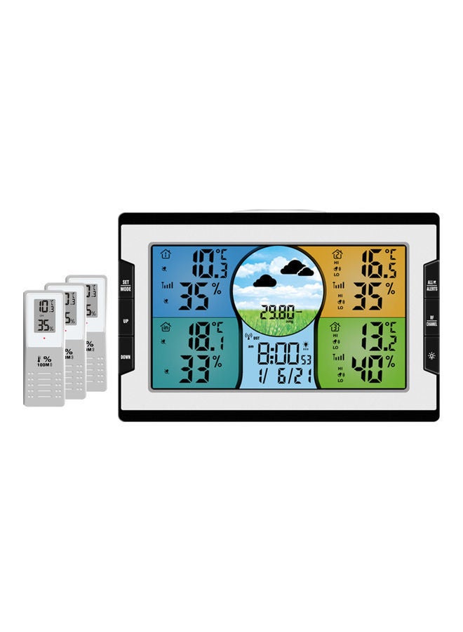 NIBEMINENT Digital Multifunctional Clock Black/White - Image 1