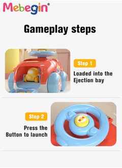 MEBEGIN Kids Catapult Car, Catapult Trolley with Steering Wheel, Ejection Inertial Car Pull Back Toy, Anti-collision, 360-degree Finish, Parent Child Interactive Toys, Birthday Gifts for Boys and Girls  - Image 3