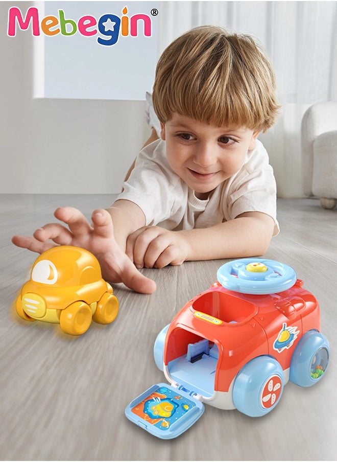 MEBEGIN Kids Catapult Car, Catapult Trolley with Steering Wheel, Ejection Inertial Car Pull Back Toy, Anti-collision, 360-degree Finish, Parent Child Interactive Toys, Birthday Gifts for Boys and Girls  - Image 1