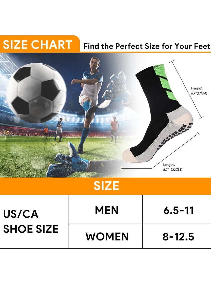 SOLARAE 3 Pairs Grip Socks Football Men Women Anti Slip Sports Grip Socks Breathable Anti Blister Rubber Pads Non Slip Basketball Socks Athletic Grippy Socks For Soccer Running Hiking Boxing Rugby (3 Color) - Image 4