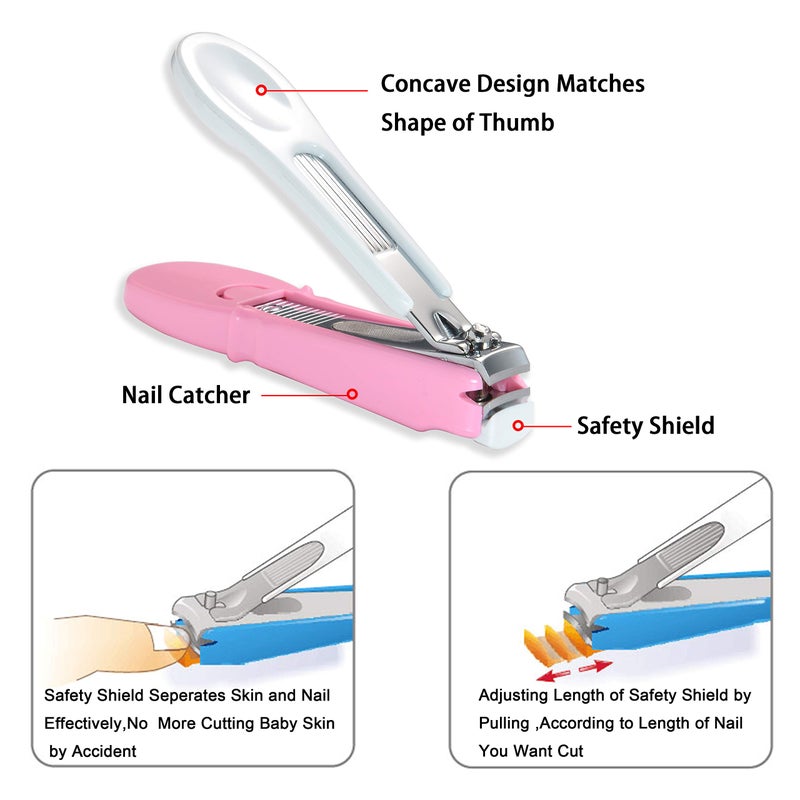 PAFASON Baby Safety Nail Clipper Cutter Trimmer with Nail Catcher and Baby Glass Nail File, Czech Float Glass, Stainless Steel Ideal Gift for Young Children Infant, Newborns Toddlers - Image 5