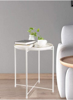 JCB CHIC Round End Table,Small Sofa Side Table For Coffee Anti-Rust Waterproof Metal with Removable  - Image 1