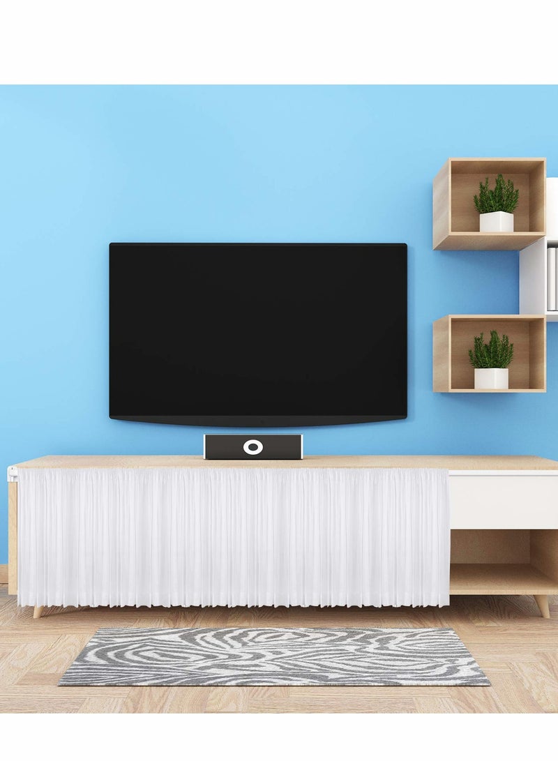 SOLARAE Extendable Curtain Rod, Cupboard Bars Tensions Rod Adjustable 4 Plastic with 12 Pcs Self Adhesive Hooks for Home Bathroom Supply (White) - Image 3