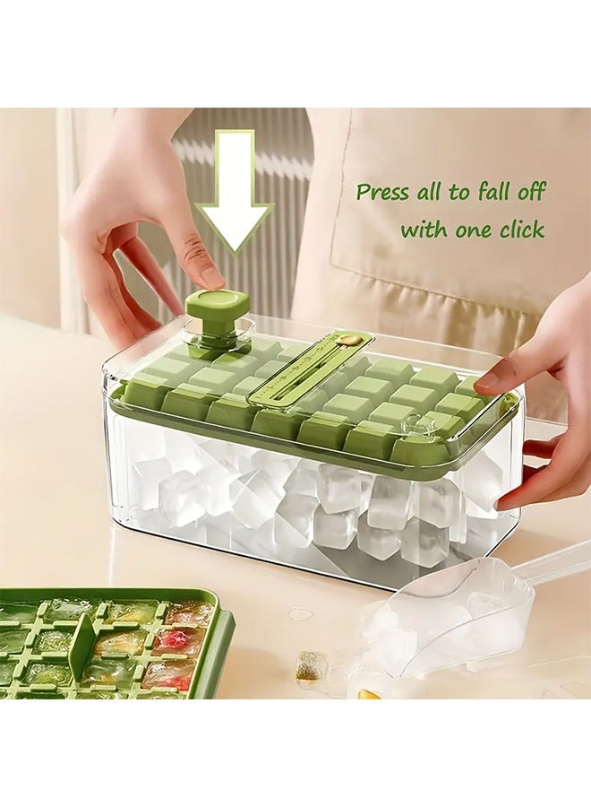 HOMESTAR Double Layer 56 Grid Ice Cube Maker Tray - Large Capacity Ice Maker with Easy-Release Design, Transparent Lid & Controller, Durable Plastic for Refrigerator, Beverages, Coffee & Kitchen Essentials, Ice Cube Trays for Freezer, Beverage Cooling, Integrated Handle Feature, Easyrelease Mechanism, Freezer Storage, Sturdy Construction, Household Use - Image 4