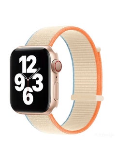 Replacement Strap Hook and Loop Fastener Dual Section Watch Band For Apple Watch Ultra 49mm&Watch Ultra 2 49mm / Series 9&8&7 45mm / SE 3&SE 2&6&SE&5&4 44mm / 3&2&1 42mm Milky White