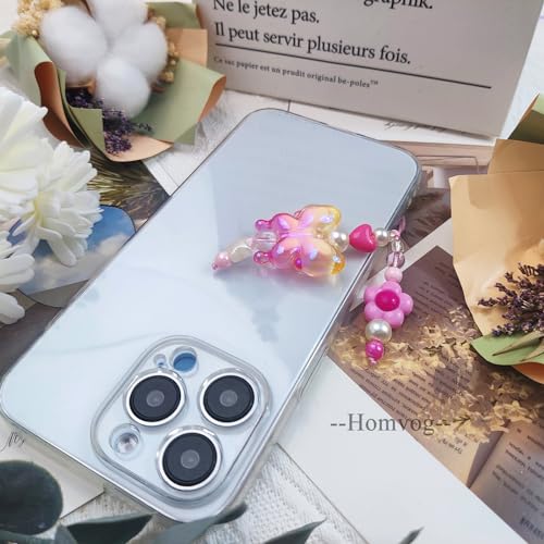 cioatu Homvog 1-4PCS Cute Phone Charms Aesthetic Y2K Cell Phone Charms Strap Strawberry Butterfly Star PhoneCharm Y2K Accessories for Bag Keychain Airpods Camera Pendants Decor (2x Flower Butterfly) - Image 3