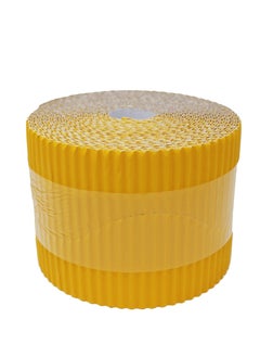 Corrugated Border Roll for School Displays, Gold, 10cm x 7.5m.