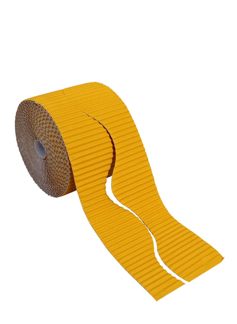 Generic - Corrugated Border Roll for School Displays, Gold, 10cm x 7.5m. - Image 1