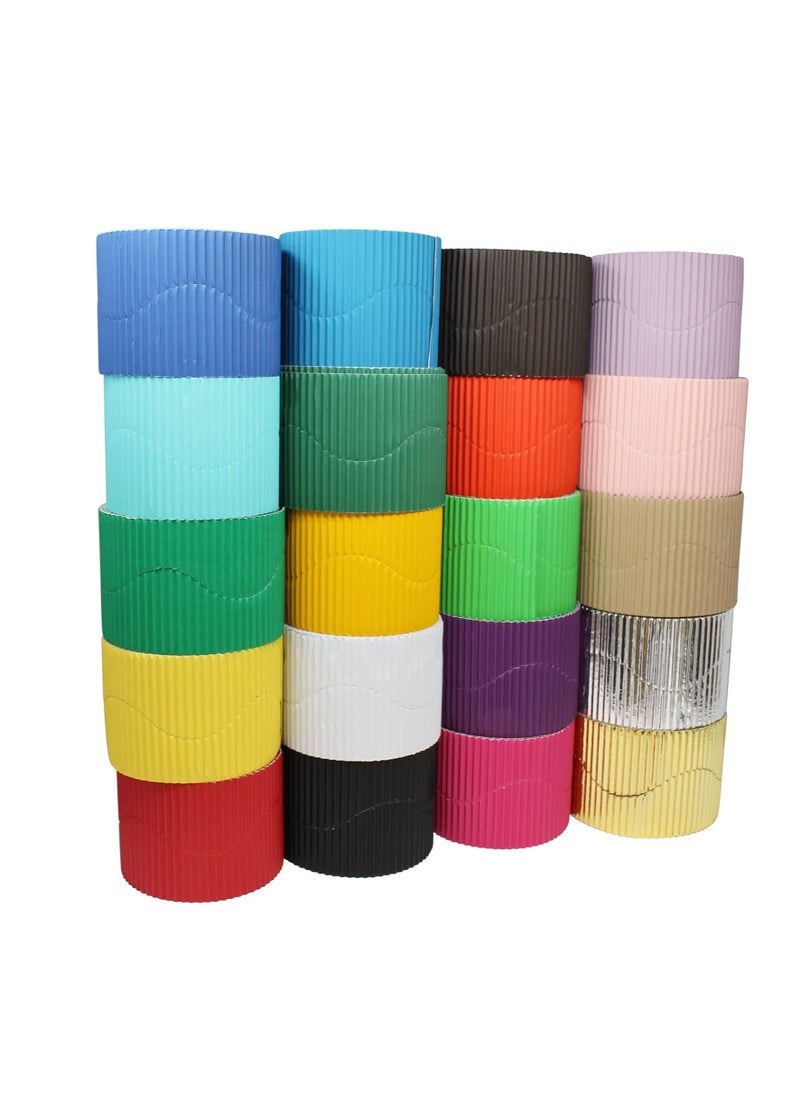 Generic - Corrugated Border Roll for School Displays, Gold, 10cm x 7.5m. - Image 1