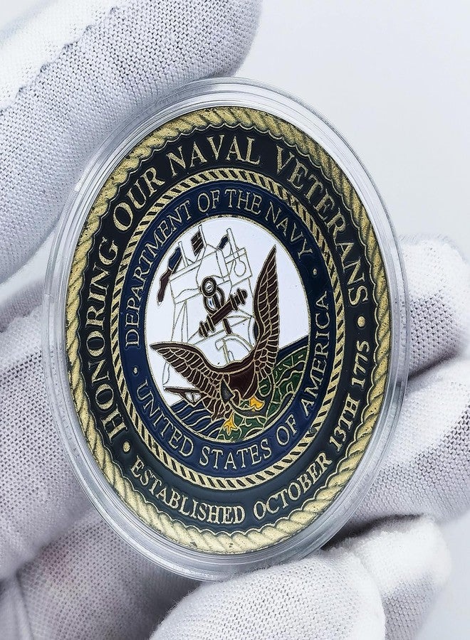 Aomcisi USA Navy Veterans Challenge Coin - Honoring Our Naval Veterans Inspirational Gift - Image 3