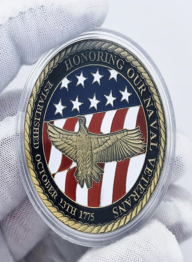 Aomcisi USA Navy Veterans Challenge Coin - Honoring Our Naval Veterans Inspirational Gift - Image 2