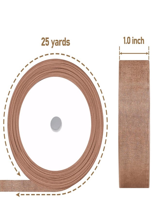 Showin 5 Rolls Organza Ribbon 1" x 25 Yd Each Roll, Fall Sheer Chiffon Ribbon, Transparent Sheer Ribbon for Gift Wrapping, Bouquet, Wedding, Party Decoration - Image 3