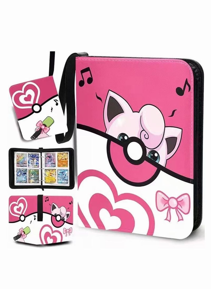 4-Pocket Binder Compatible with Pokemon Card, 400 Pockets Portable Trading Cards Holder Collector Album with 50 Removable Sheets for Boys Girls - Image 1