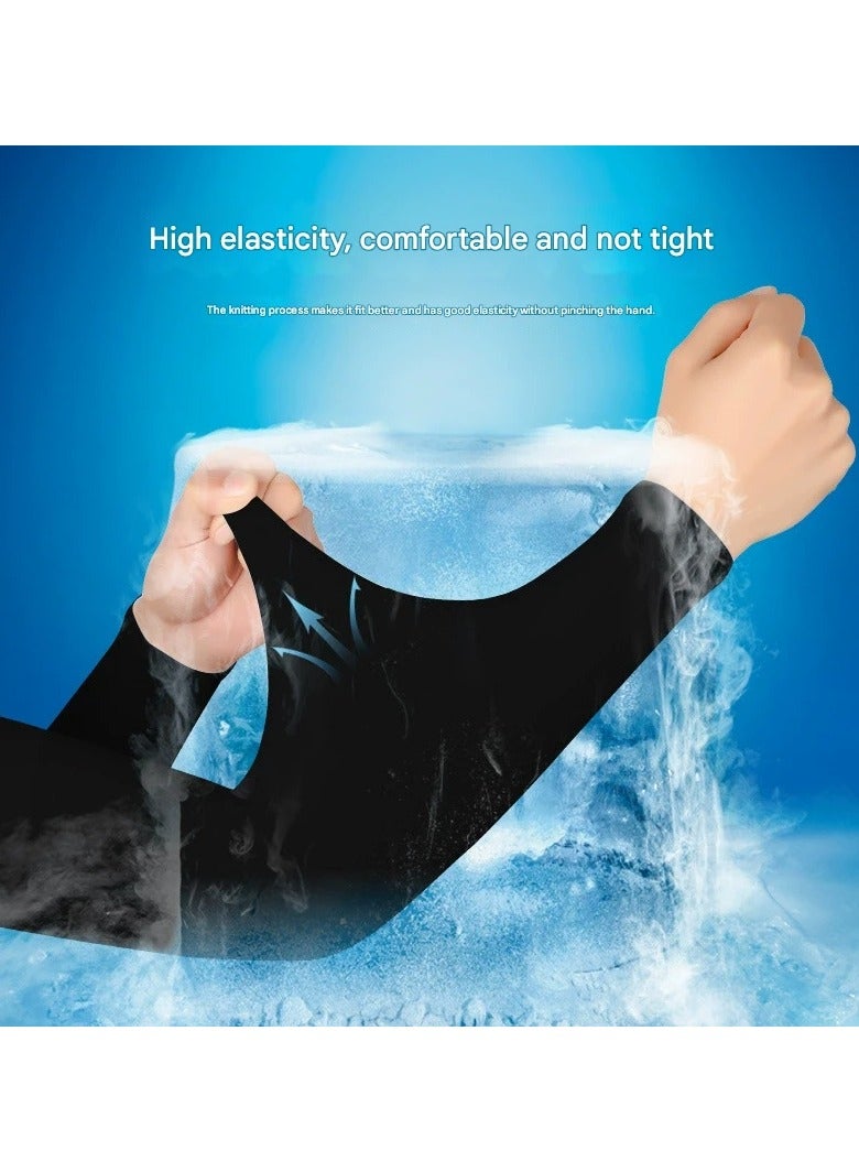 Goolsky Summer UV Protection Ice Silk Arm Sleeves Unisex Cooling Sun Sleeves for Driving Cycling Outdoor Sports  - Image 2