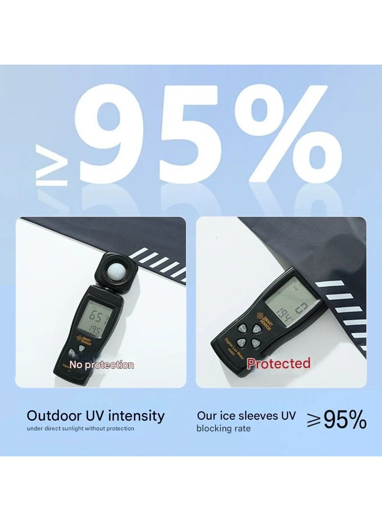Goolsky Summer UV Protection Ice Silk Arm Sleeves Unisex Cooling Sun Sleeves for Driving Cycling Outdoor Sports  - Image 3