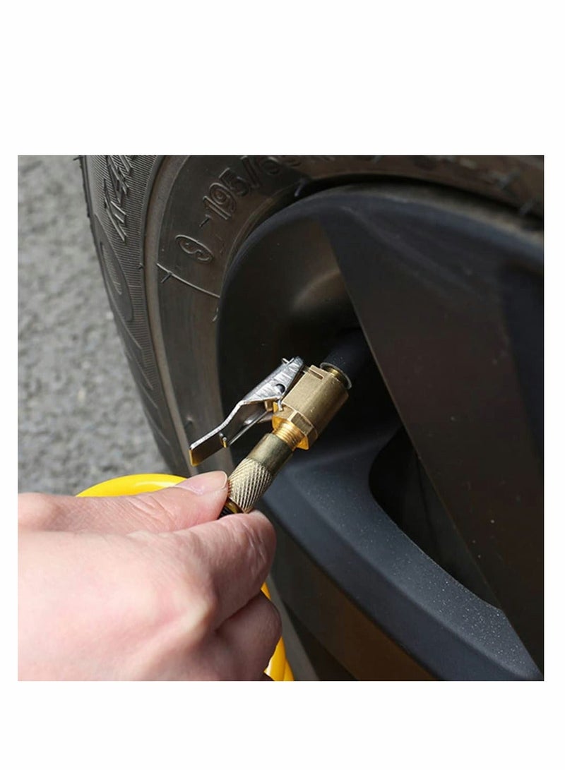 Generic 5pcs Brass Air Chuck Tire Air Chuck Heavy Duty Lock on Tire Inflator Chuck with Clip for Tire Inflator Gauge Compressor Accessories  - Image 2