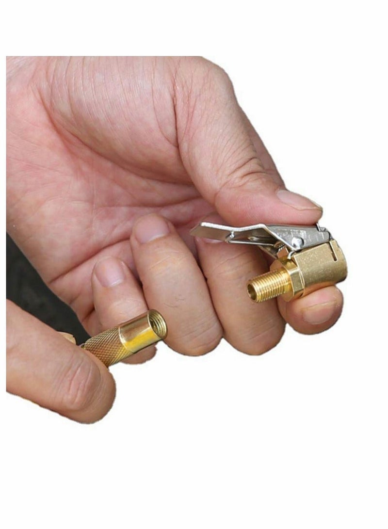 Generic 5pcs Brass Air Chuck Tire Air Chuck Heavy Duty Lock on Tire Inflator Chuck with Clip for Tire Inflator Gauge Compressor Accessories  - Image 3