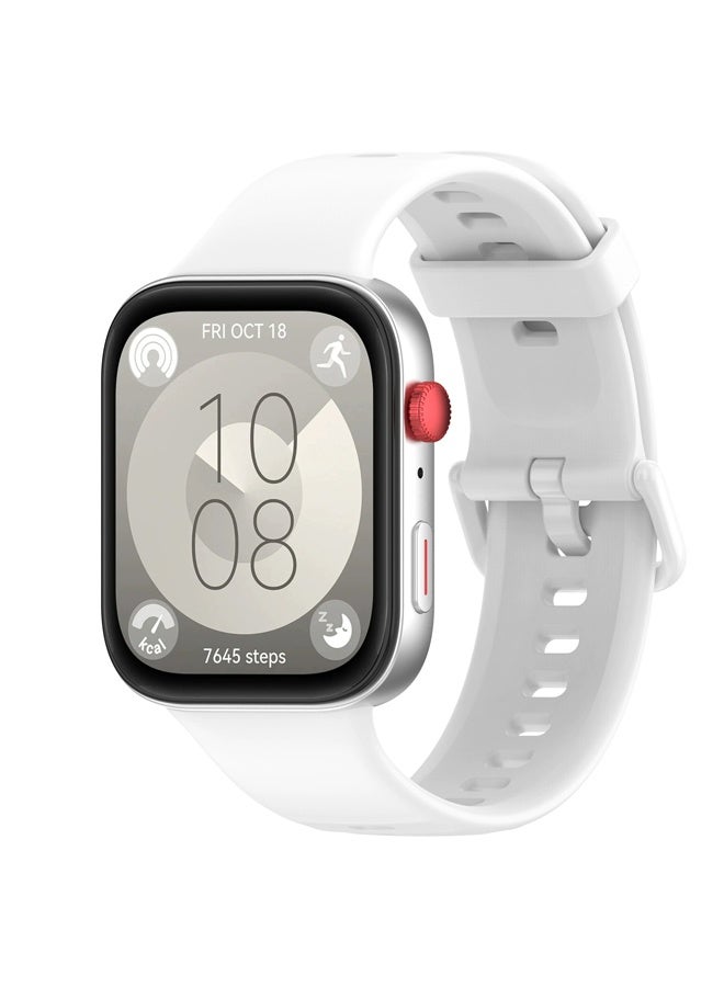 بولوز 2سوار بديل من السيليكون لساعة هواوي واتش فيت 3/فيت 4/فيت 4 برو، أبيض - Image 5