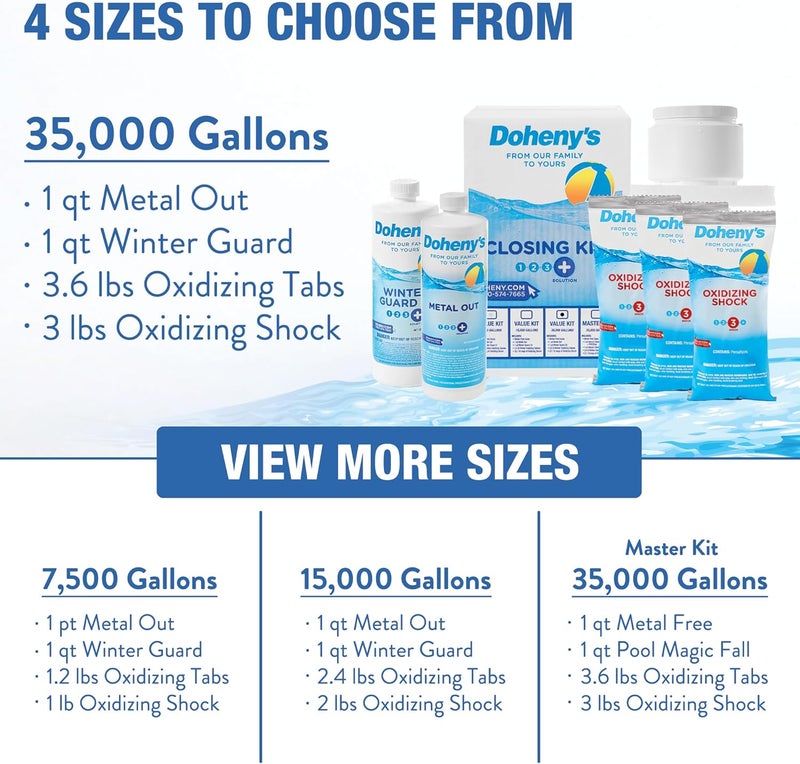 Dohenys Ultimate Pool Closing Kit, Winterizing Chemicals for Above Ground Pools, Inground Pools, Prevents Stains, Rust, Scale, Algae, Treats up to 35,000 Gallons - Image 5
