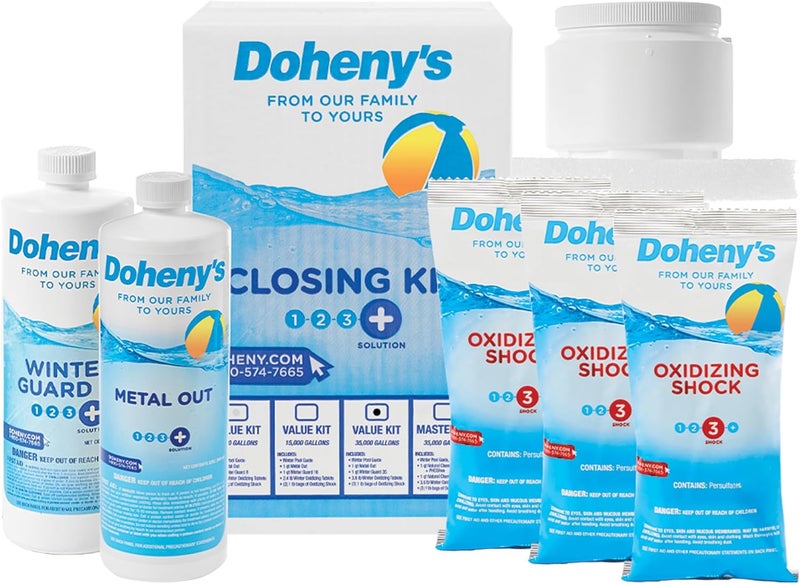Dohenys Ultimate Pool Closing Kit, Winterizing Chemicals for Above Ground Pools, Inground Pools, Prevents Stains, Rust, Scale, Algae, Treats up to 35,000 Gallons - Image 1