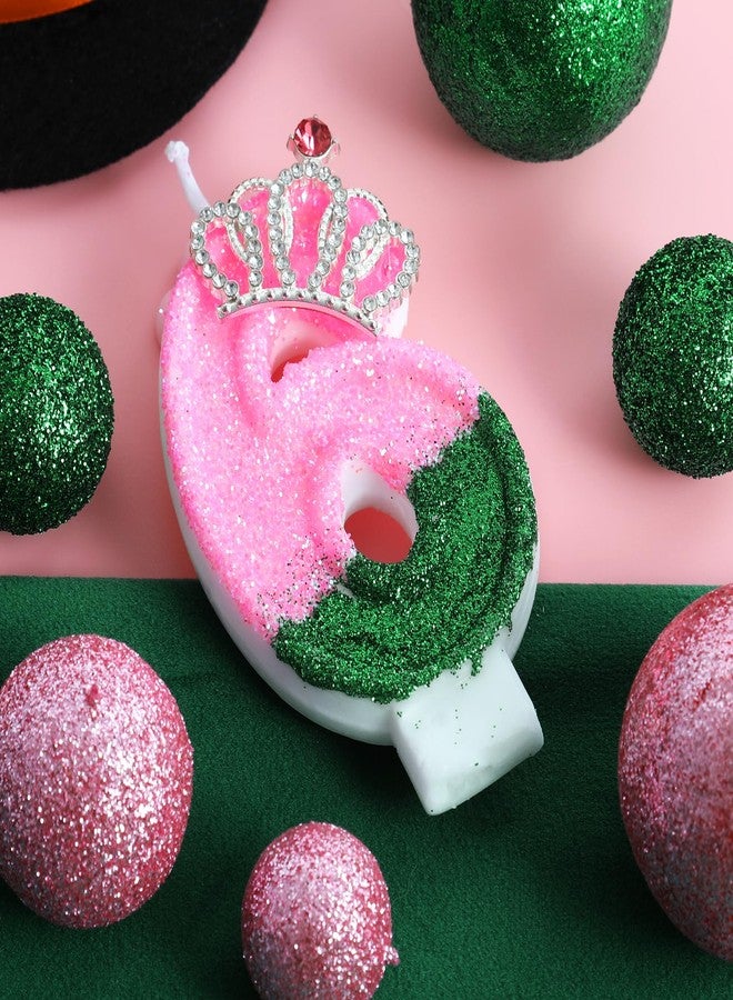 IDIJOLI Wicked Birthday Candle Pink and Green Number 6 Candle Birthday Cake Topper Cupcake Decor Witch Themed Party Decorations Anniversary Celebrations Supplies Favors - Image 2
