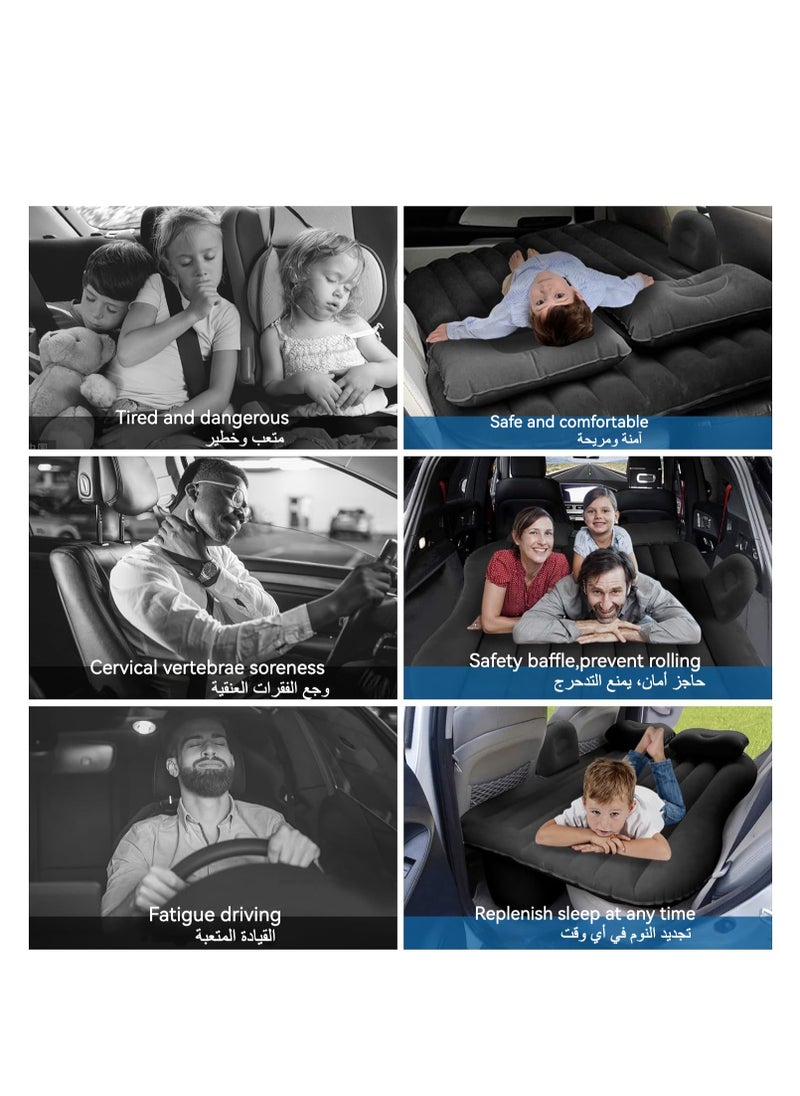 Generic - Huake Car Inflatable Mattress, Folding Car Bed, Travel Inflatable Back Seat Air Bed Cushion, Portable Camping Universal Suv Extended Air Sleeping Couch With Air Pillows - Image 1