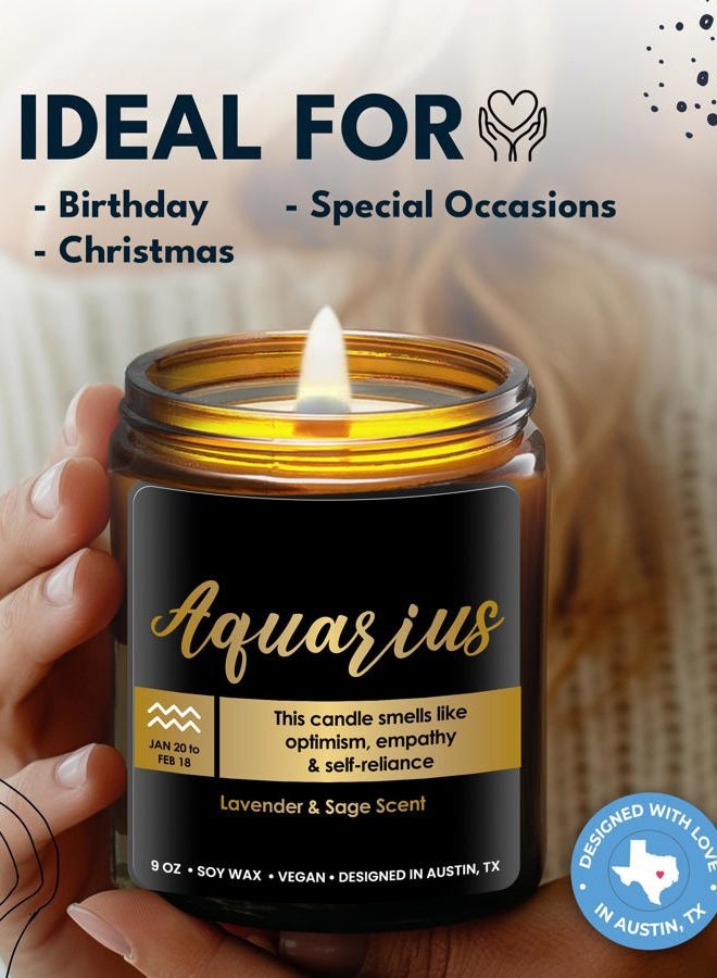 Rosa Vila Aquarius Candle, Aquarius Gift Zodiac Candles, Aquarius Birthday Gifts For Astrology Lovers, Aquarius Gifts For Women & Men, Aquarius Birth Gift, Astrology Gifts For Women, Sign Zodiac Gifts For Women - Image 3