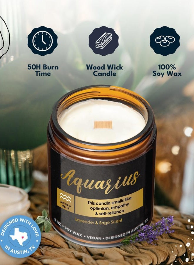 Rosa Vila Aquarius Candle, Aquarius Gift Zodiac Candles, Aquarius Birthday Gifts For Astrology Lovers, Aquarius Gifts For Women & Men, Aquarius Birth Gift, Astrology Gifts For Women, Sign Zodiac Gifts For Women - Image 2