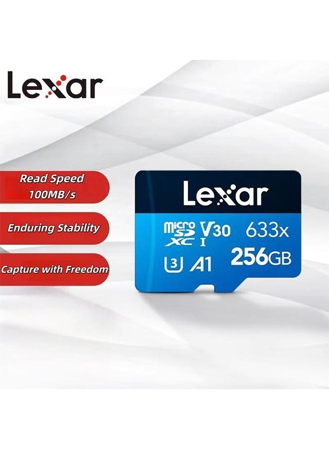 Lexar 633x Micro SD Memory Card, 256GB Capacity, Suitable For Smartphones/Tablets/Cameras, With A Read Speed Of 100MB/s - Image 1