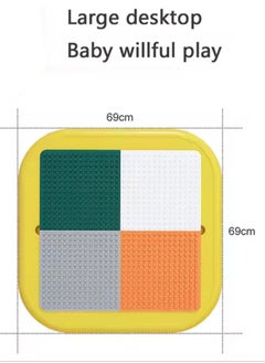 EMZJ Kids Playing  Mushroom Block Table and Chair with Lego Blocks And Small Toys set  - Image 4