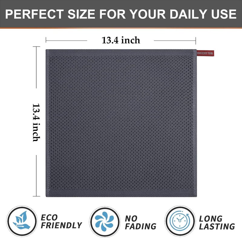 HEXONIQ 100 Cotton Kitchen Dish Cloths Waffle Weave Ultra Soft Absorbent Dish Towels for Drying Dishes Quick Drying Kitchen Towels Dish Rags 134 X 134 Inches Dark Blue Pack of 6 - Image 5