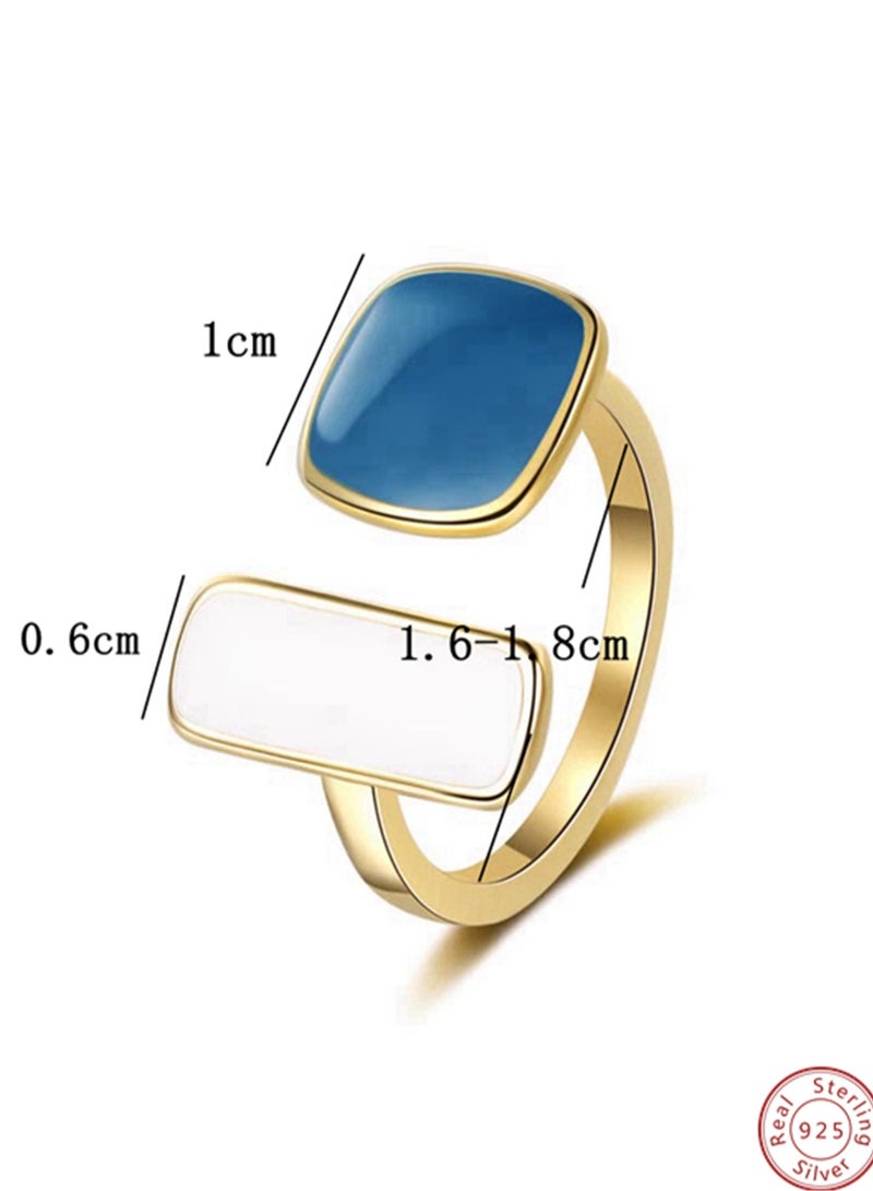 صندوق هدايا دائري من نوع الإيبوكسي الهندسي مقاس 925 فضي بالكامل ، جو عصري ، سيوفر عيد الحب هدايا ، مزاجه ، فتاة متعددة الاستخدامات - Image 3