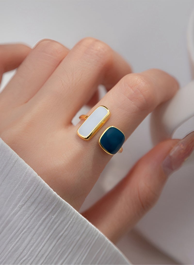 صندوق هدايا دائري من نوع الإيبوكسي الهندسي مقاس 925 فضي بالكامل ، جو عصري ، سيوفر عيد الحب هدايا ، مزاجه ، فتاة متعددة الاستخدامات - Image 1