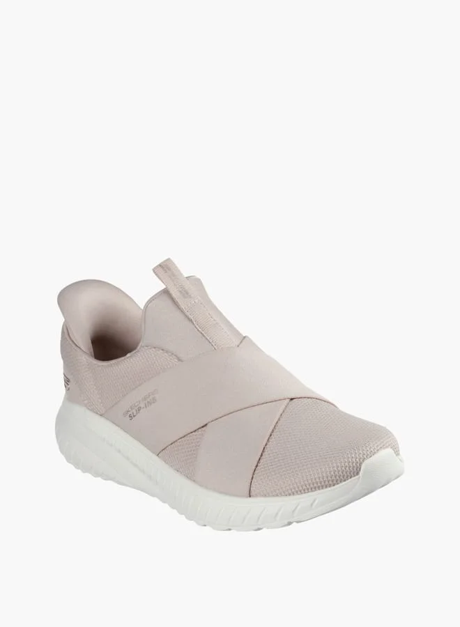 سكيتشرز Women's Cross Strap Slip-On Sports Shoes - Bobs Squad Chaos
