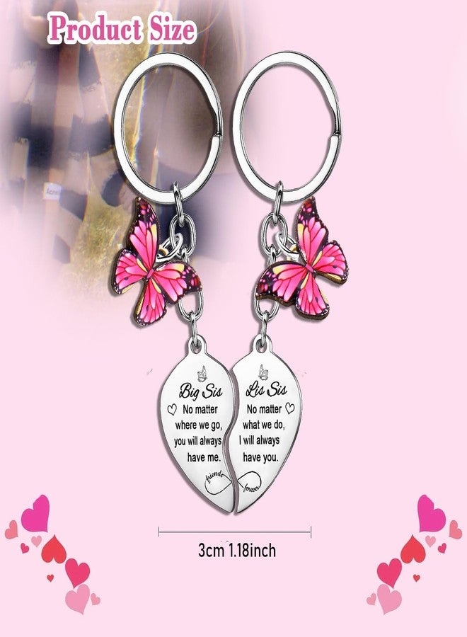 YEEQIN 2Pcs Big Sister Little Sister Matching Keychain Big Sis Little Sis Gifts From Sisters Christmas Birthday Gifts For Sisters - Image 4