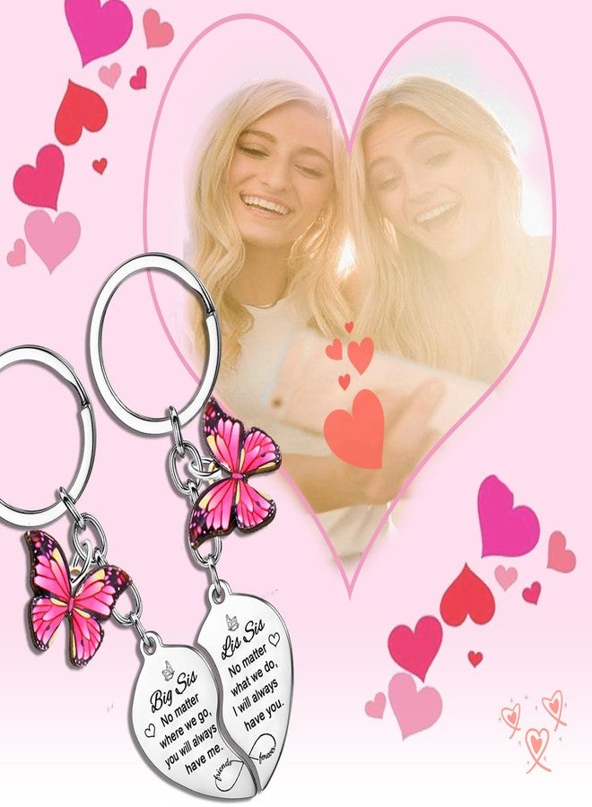 YEEQIN 2Pcs Big Sister Little Sister Matching Keychain Big Sis Little Sis Gifts From Sisters Christmas Birthday Gifts For Sisters - Image 3