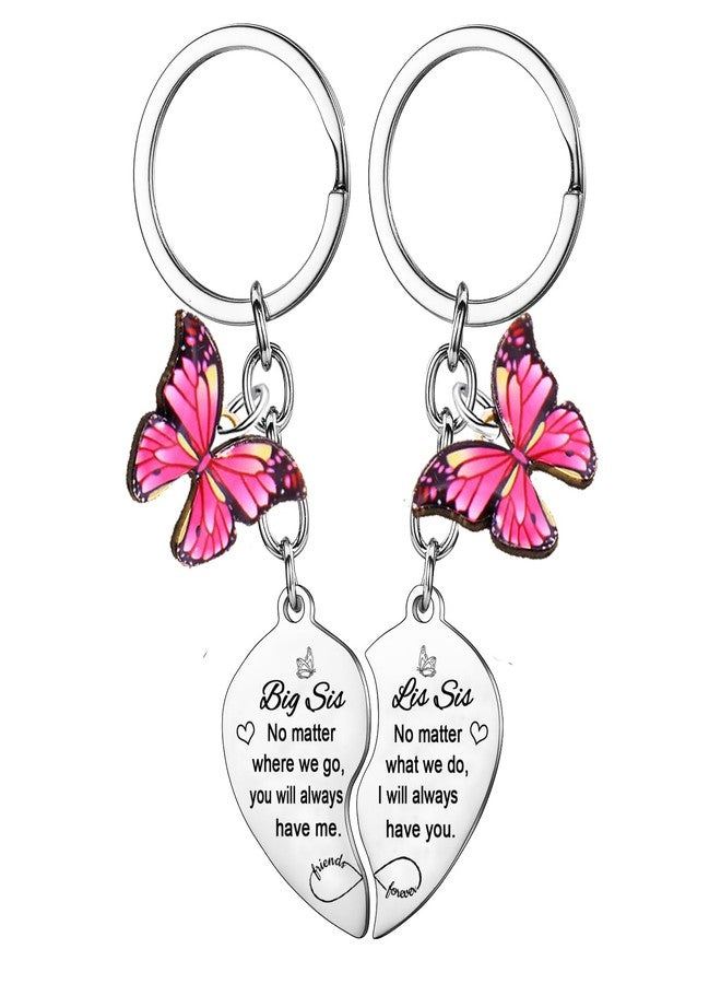YEEQIN 2Pcs Big Sister Little Sister Matching Keychain Big Sis Little Sis Gifts From Sisters Christmas Birthday Gifts For Sisters - Image 1