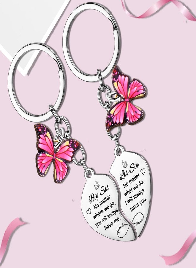 YEEQIN 2Pcs Big Sister Little Sister Matching Keychain Big Sis Little Sis Gifts From Sisters Christmas Birthday Gifts For Sisters - Image 2