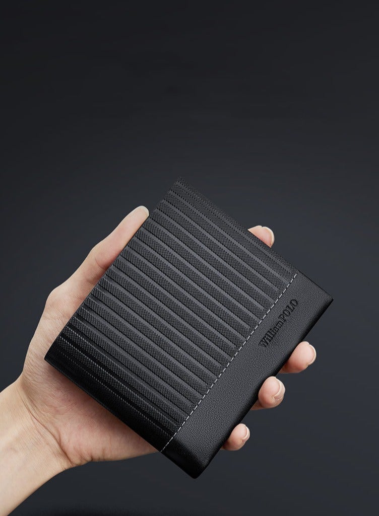 ويليامبولو محفظة قصيرة جلدية ويليامبولو للرجال مع شعور عالي الجودة ، محفظة جلد البقر للأعمال التجارية ، محفظة بطاقة خفيفة الوزن عالية الجودة - Image 1