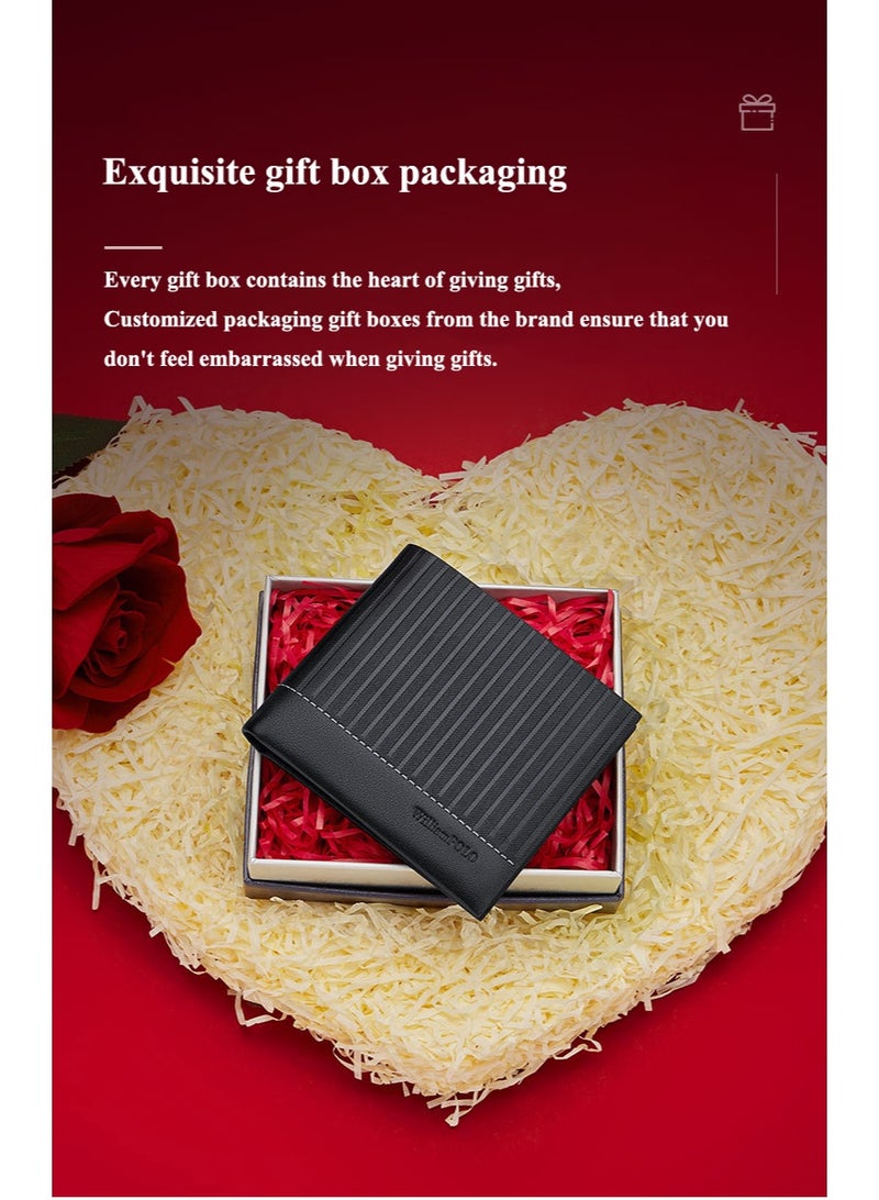 ويليامبولو محفظة قصيرة جلدية ويليامبولو للرجال مع شعور عالي الجودة ، محفظة جلد البقر للأعمال التجارية ، محفظة بطاقة خفيفة الوزن عالية الجودة - Image 4