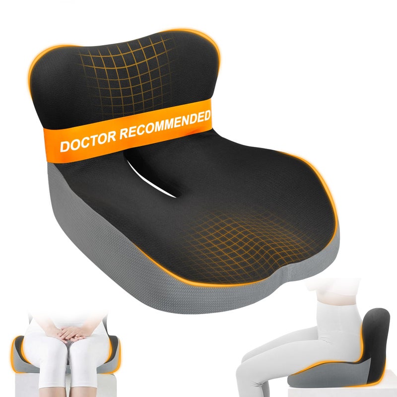 Allaboutsla Memory Foam Car Seat Cushion with Lumbar Support LShaped Ergonomic Design for Long Driving PressureRelief Comfort for Car SUV Semi Truck Office Chair - Image 2