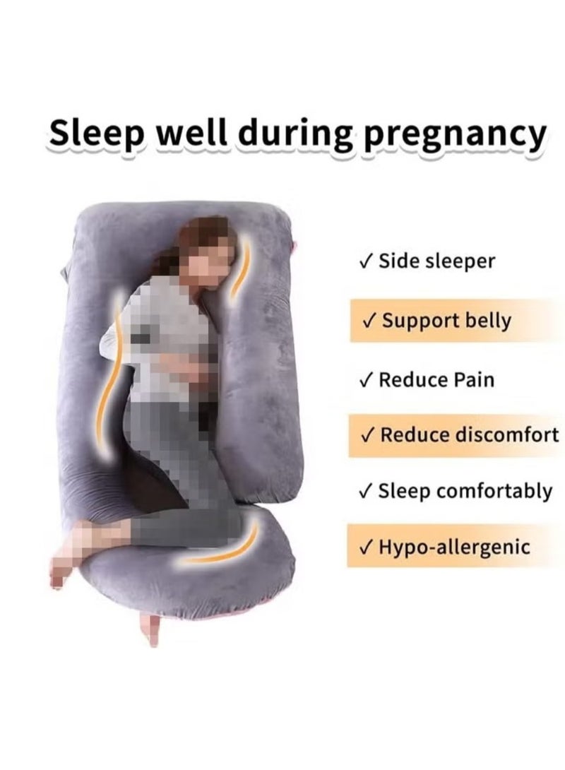 سابو وسادة حمل على شكل G – مخدة دعم كامل للجسم للحوامل، تصميم مريح لدعم الظهر والبطن والورك، مثالية للنوم الجانبي - Image 3