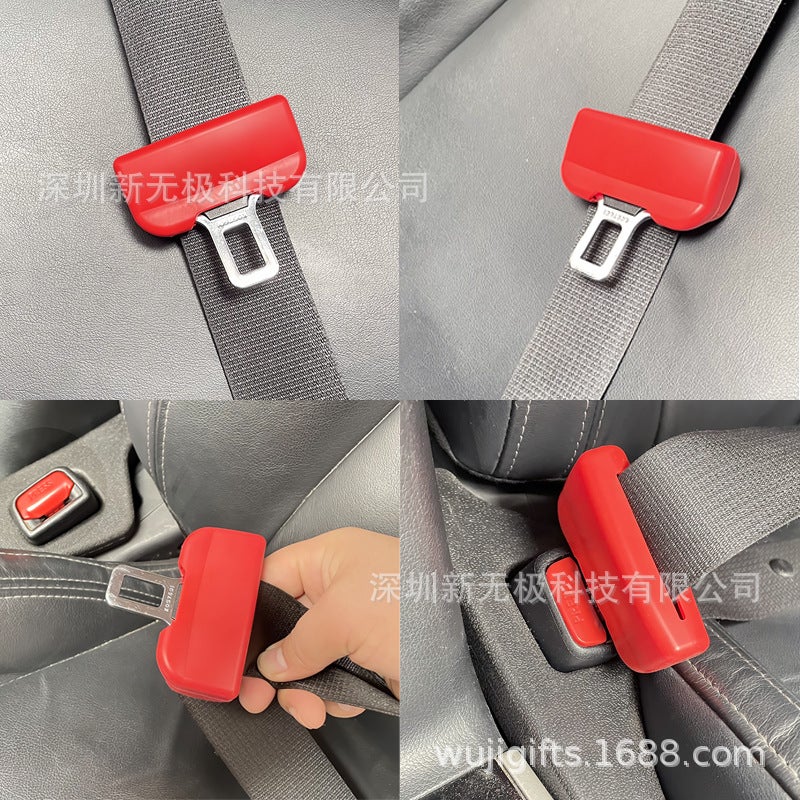Car Universal Safety Belt Buckle Protective Cover Car Supplies Front Row Large Silicone Safety Belt Buckle Cover - Image 5