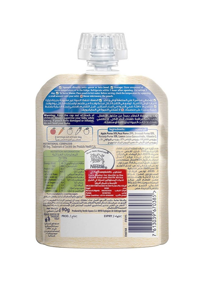 Fruits and Vegetables puree pouch broccoli parsnip apple and pear 90g