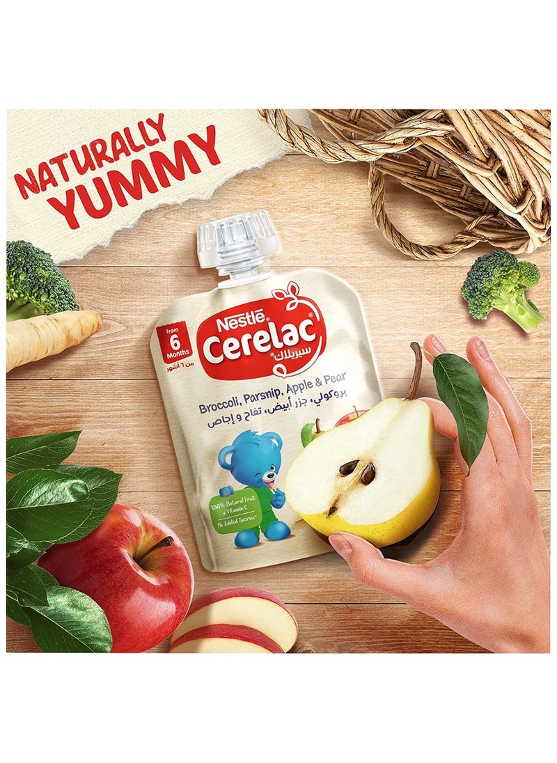 Fruits and Vegetables puree pouch broccoli parsnip apple and pear 90g