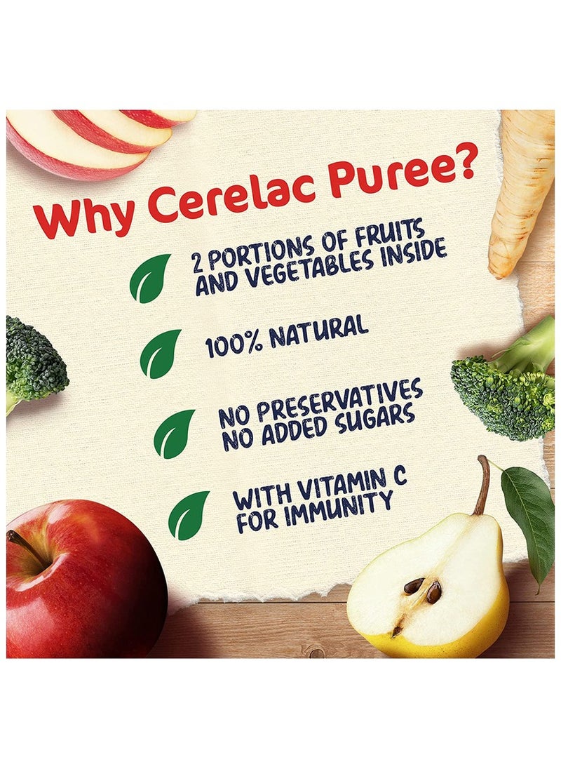 Fruits and Vegetables puree pouch broccoli parsnip apple and pear 90g