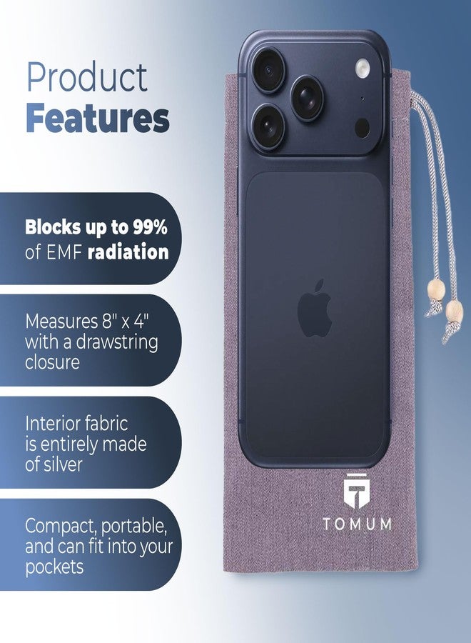 TOMUM EMF Shield Sleeve for Cell Phone - EMF Protection Smartphone Pouch - Anti EMP Bag - Signal Blocking Case for Radiation EMP 5G RFID Grey - Image 2