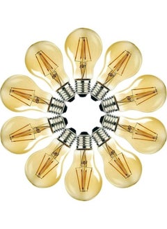 HUA QIANG WANG Vintage E27 Edison Bulbs LED Light Bulbs 40W Equivalent,2700K Warm White,Antique Amber Glass Decorative Bulbs,A60 4W LED Filament Bulbs,Pack of 10,Yellow Light  - Image 1