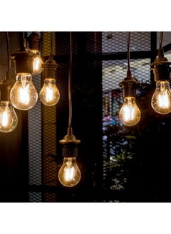HUA QIANG WANG Vintage E27 Edison Bulbs LED Light Bulbs 40W Equivalent,2700K Warm White,Antique Amber Glass Decorative Bulbs,A60 4W LED Filament Bulbs,Pack of 10,Yellow Light  - Image 4